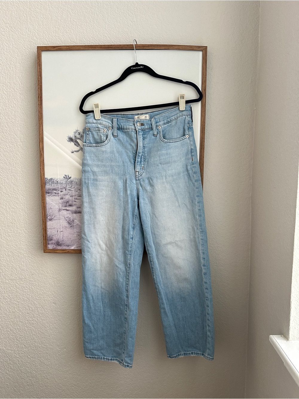 Madewell Light Denim Slim Wide Leg Crop